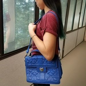 Blue Hello Kitty Embossed Satchel